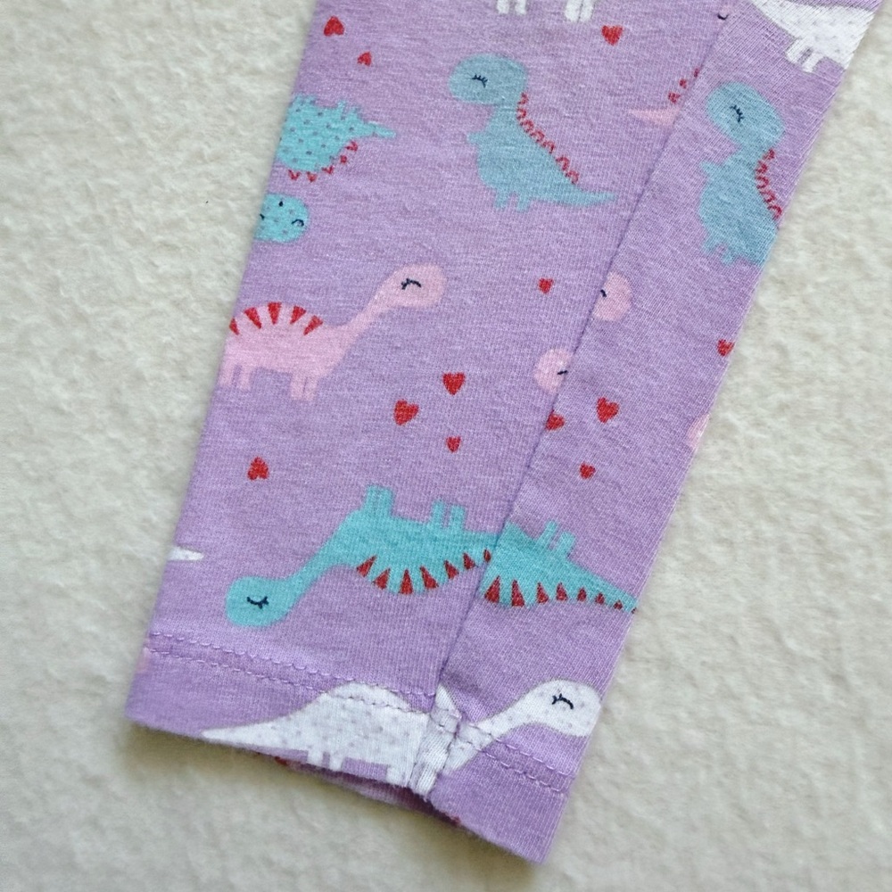 4/22 Mothercare Toddler Purple White Dinosaur Cotton Leggings Pants 12-18M 18M - Picture 7 of 16